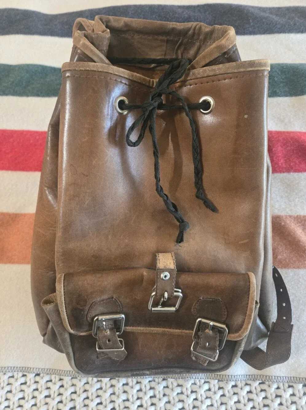 Classic Brown Leather Backpack